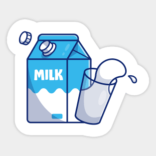 Milk, Milk Box and glass Sticker